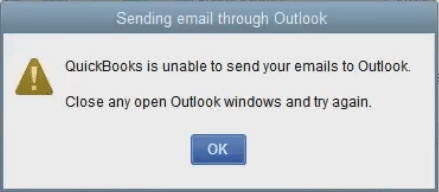 QuickBooks Cannot Send Email to Outlook