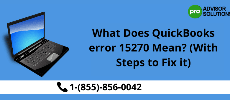 QuickBooks error 15270