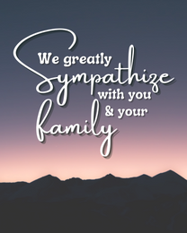 sympathy with family