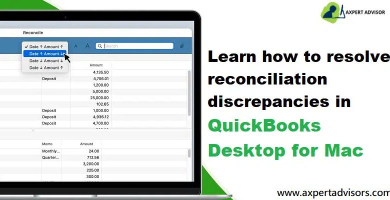 Reconcile in QuickBooks for Mac Operating System