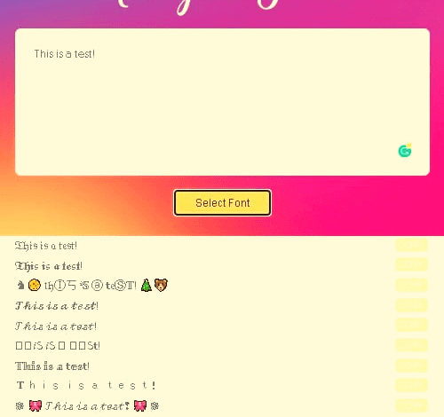 Instagram Fonts Generator